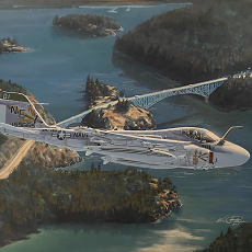 A-6 Intruder Over Deception Pass Bridge